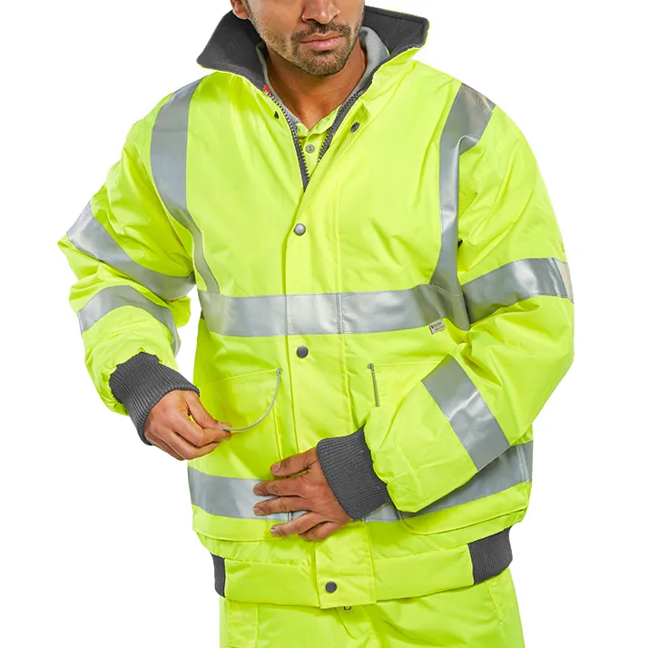 Beeswift Super Bomber Hi-Vis Waterproof Jacket — Saturn Yellow